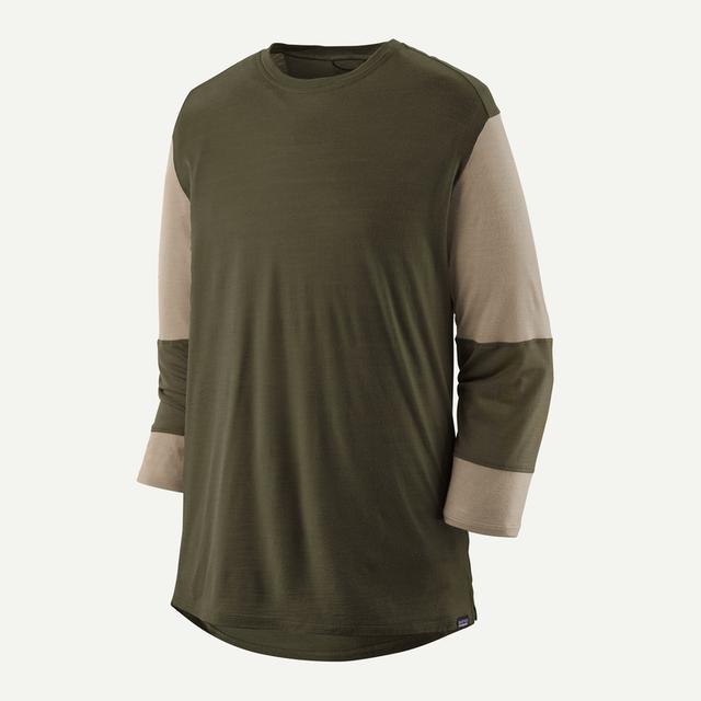 Patagonia Mens Merino Blend 3/4 Sleeve Bike Jersey Pine Needle Green