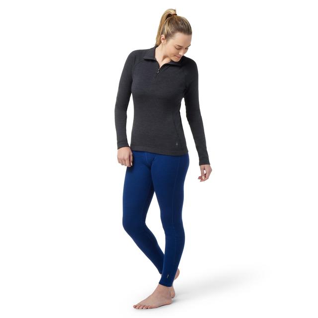 Smartwool Womens Classic Thermal Merino Base Layer 1/4 Zip Charcoal