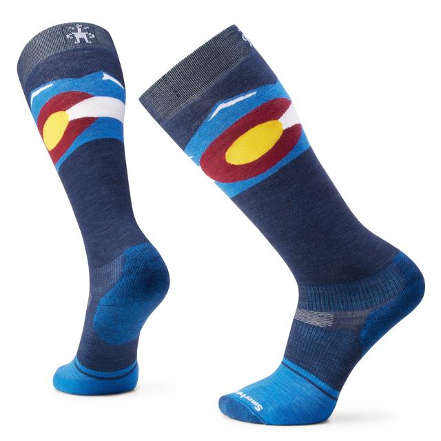Smartwool Mens Snowboard Targeted Cushion Colorado Over The Calf Socks J96 Laguna Blue
