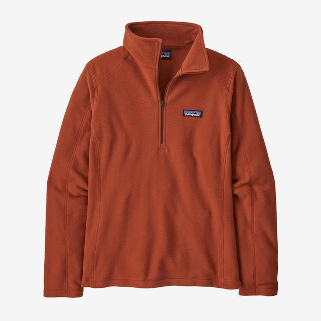 Patagonia Women&#39;s Micro D 1/4 Zip Fleece BURR Burnished Red