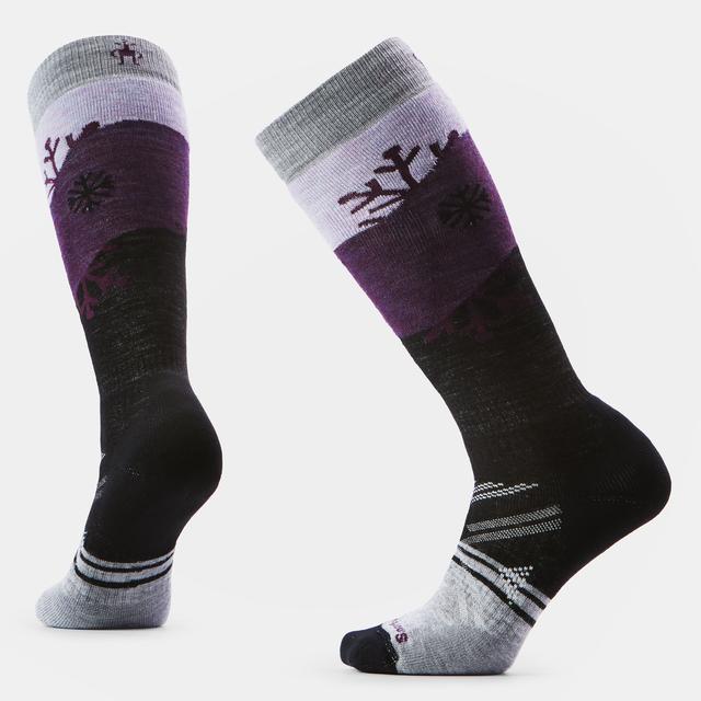 Smartwool Womens Ski Full Cushion Snowpocalypse Pattern Over The Calf Socks H76 Purple Eclipse