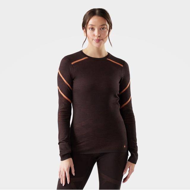 Smartwool Womens Intraknit Thermal Merino Base Layer Crew Q33 Mink/Terracotta