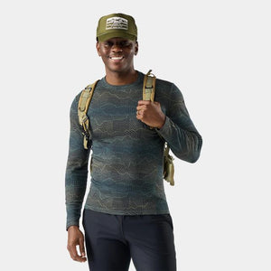 Smartwool Mens Classic Thermal Merino Base Layer Crew R42 Charcoal inear Peaks / L