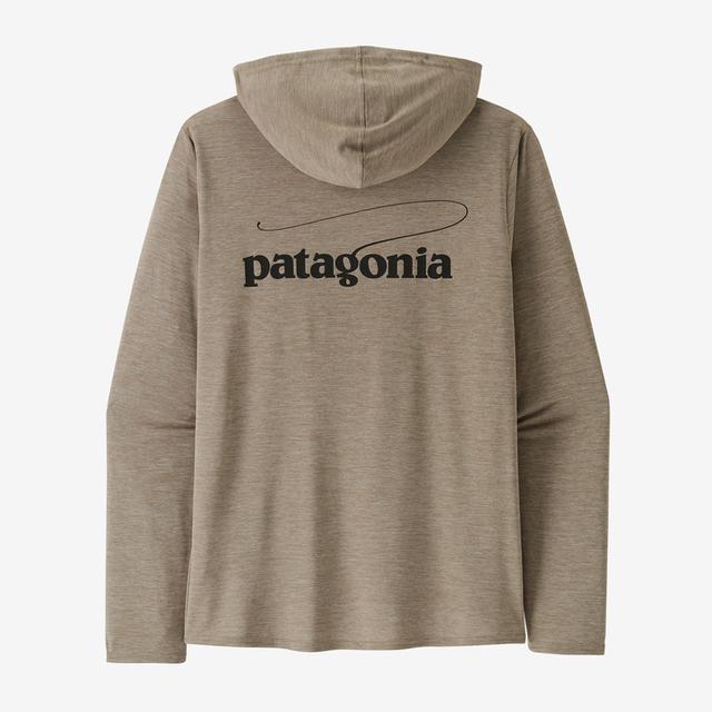 Patagonia Men's Capilene Cool Daily Graphic Hoody CDX Casting Logo: Seabird Grey X-Dye / S