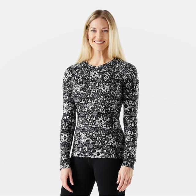 Smartwool Womens Classic Thermal Merino Base Layer Crew P94 Black Deco Floral