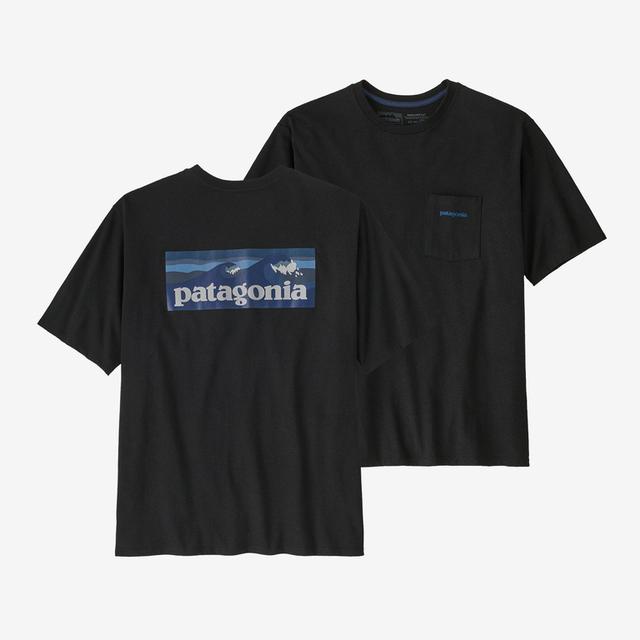 Patagonia Men&#39;s Boardshort Logo Pocket Responsibili-Tee INBK Ink Black