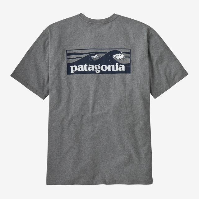 Patagonia Men&#39;s Boardshort Logo Pocket Responsibili-Tee GLH Gravel Heather