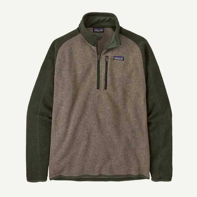 Patagonia Mens Better Sweater 1/4 Zip VLG Vinyl Stripe: Seabird Grey / S
