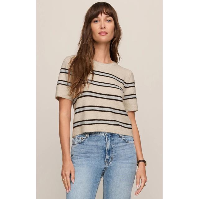Z Supply W Gatewood Stripe Sweater LOH Light Oatmeal Heather