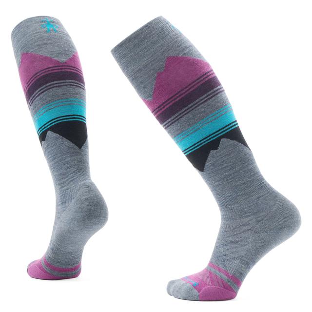 Smartwool Womens Ski Targeted Cushion Pattern Over The Calf Socks L88 Pewter Blue