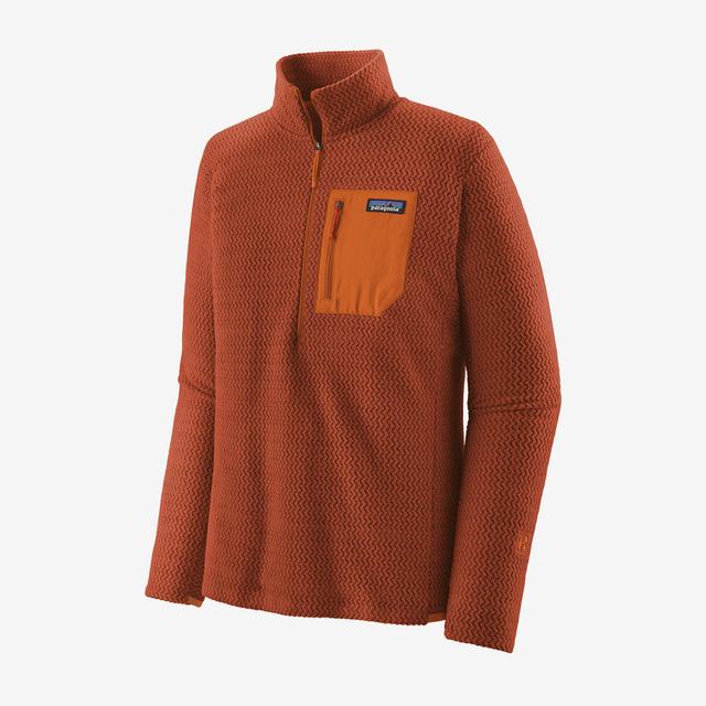 Patagonia Men&#39;s R1 Air Zip-Neck BURR Burnished Red