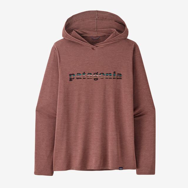 Patagonia Men&#39;s Capilene Cool Daily Graphic Hoody TLDX &#39;73 Text Logo: Dulse Mauve X-Dye