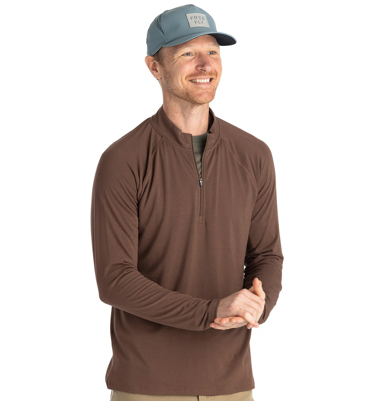 Free Fly Apparel Men&#39;s Bamboo Flex Quarter Zip 621 Mustang