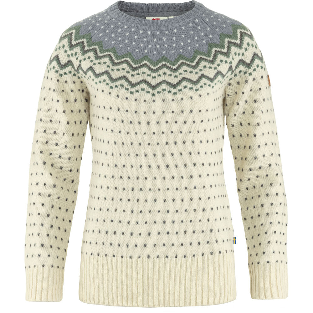 Fjallraven Women&#39;s Ovik Knit Sweater Chalk White-Flint Grey