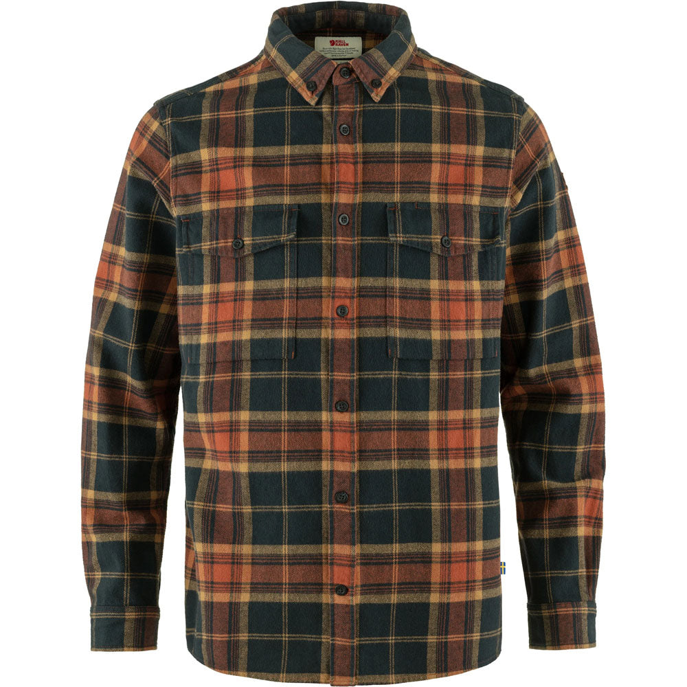 Fjallraven Men&#39;s Ovik Twill Shirt Autumn Leaf-Dark Navy
