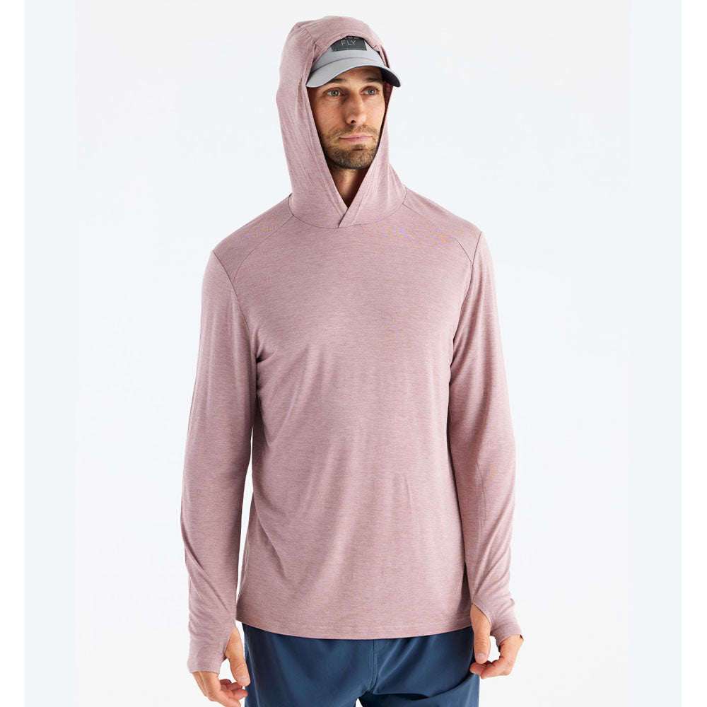 Free Fly Apparel Mens Bamboo Shade Hoodie Heather Adobe Red