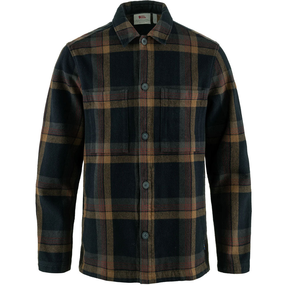 Fjallraven Men&#39;s Singi Flannel Overshirt Dark Navy-Wood Brown