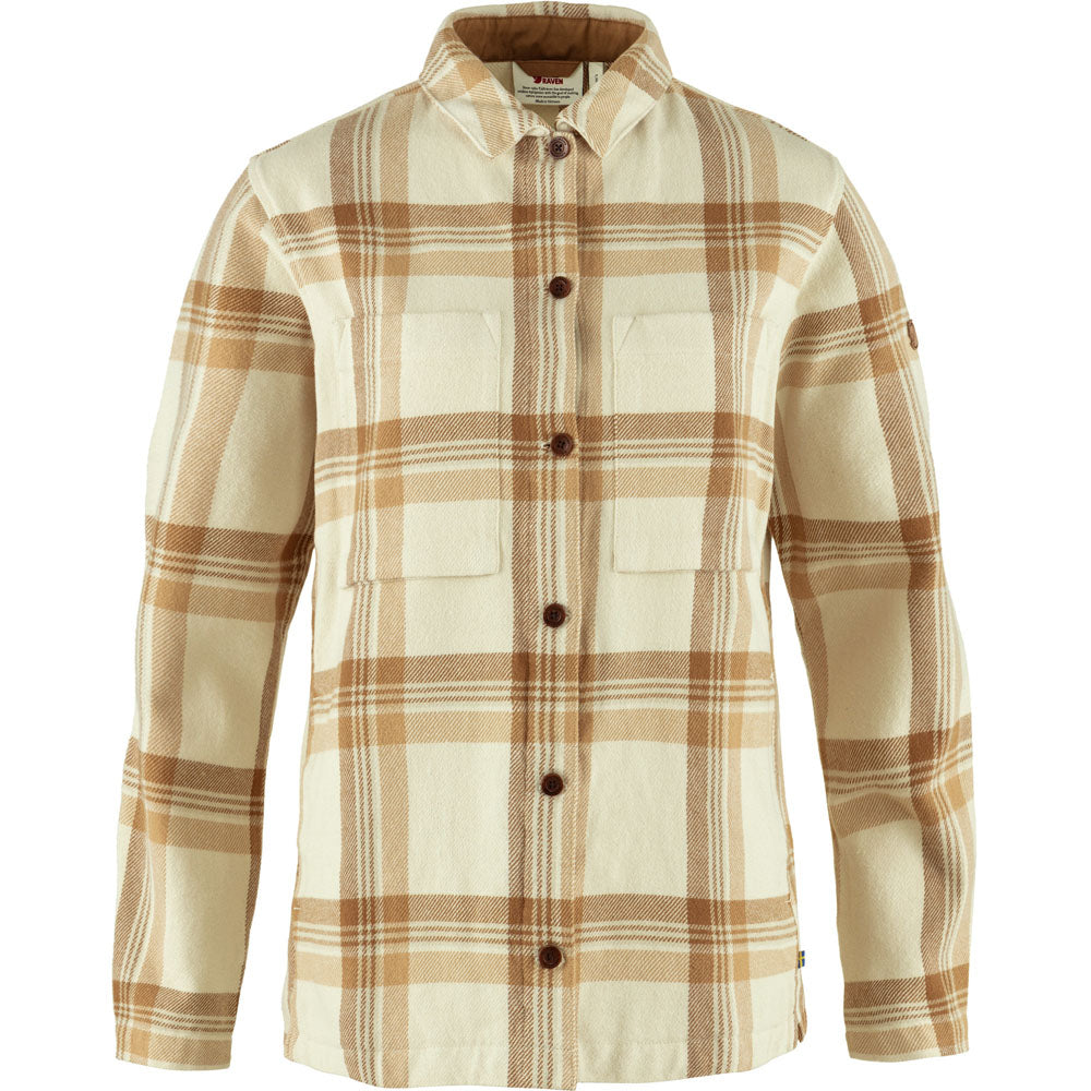 Fjallraven Women's Singi Flannel Overshirt Chalk White-Dune Beige