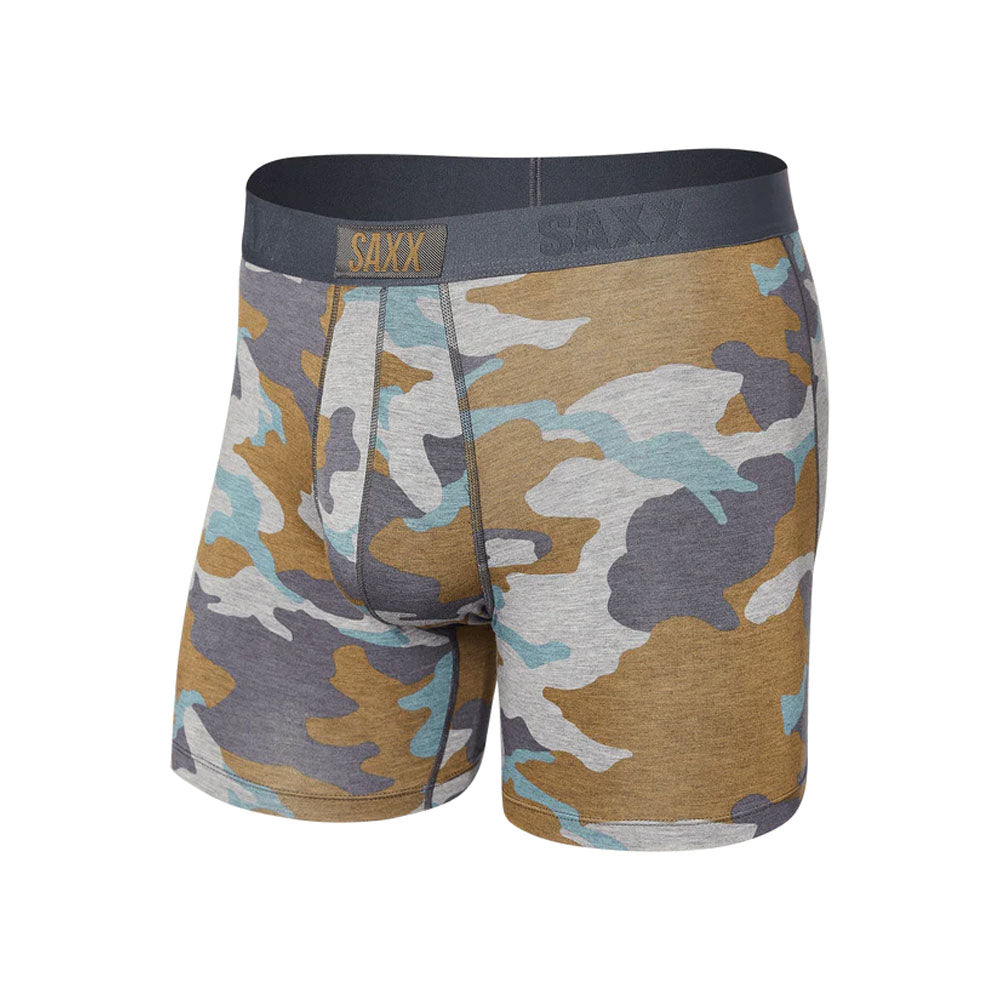 Saxx Underwear Men&#39;s Vibe Boxer Brief Grey Supersize Camo