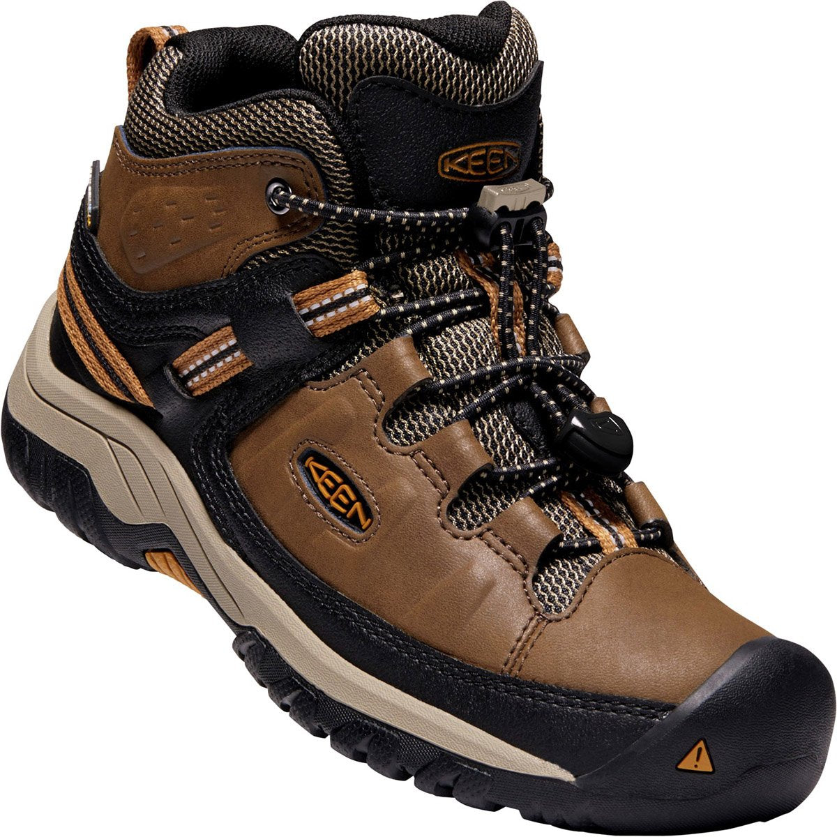 Keen Big Kids&#39; Targhee Waterproof Boot Dark Earth/Golden Brow