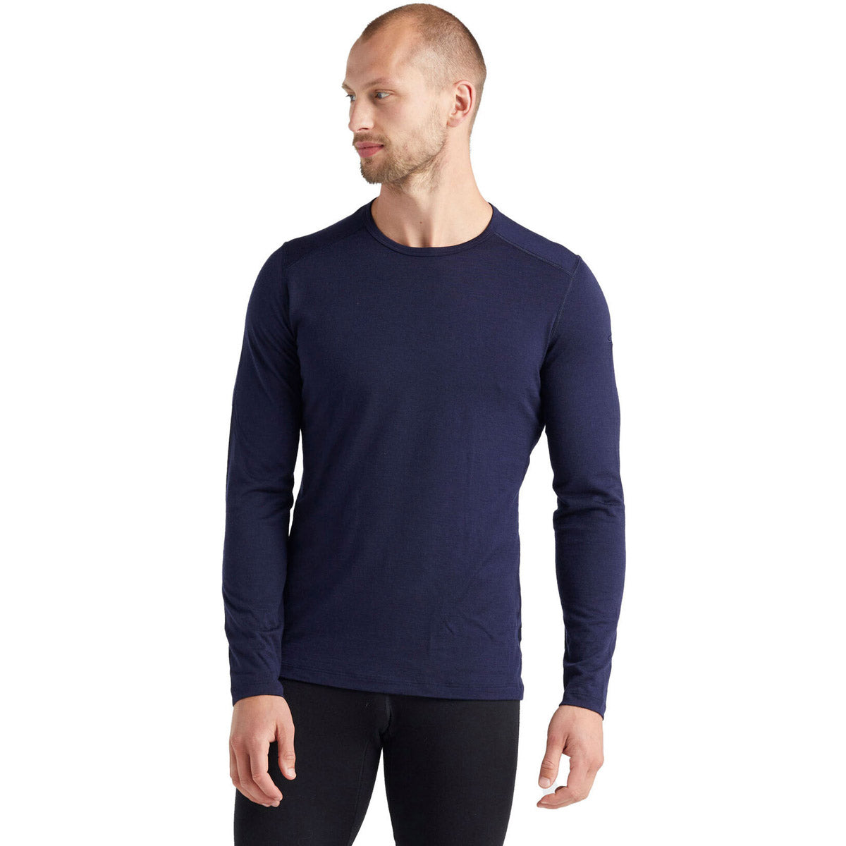 Icebreaker Men's Merino 200 Oasis Long Sleeve Crewe Thermal Top Midnight Navy