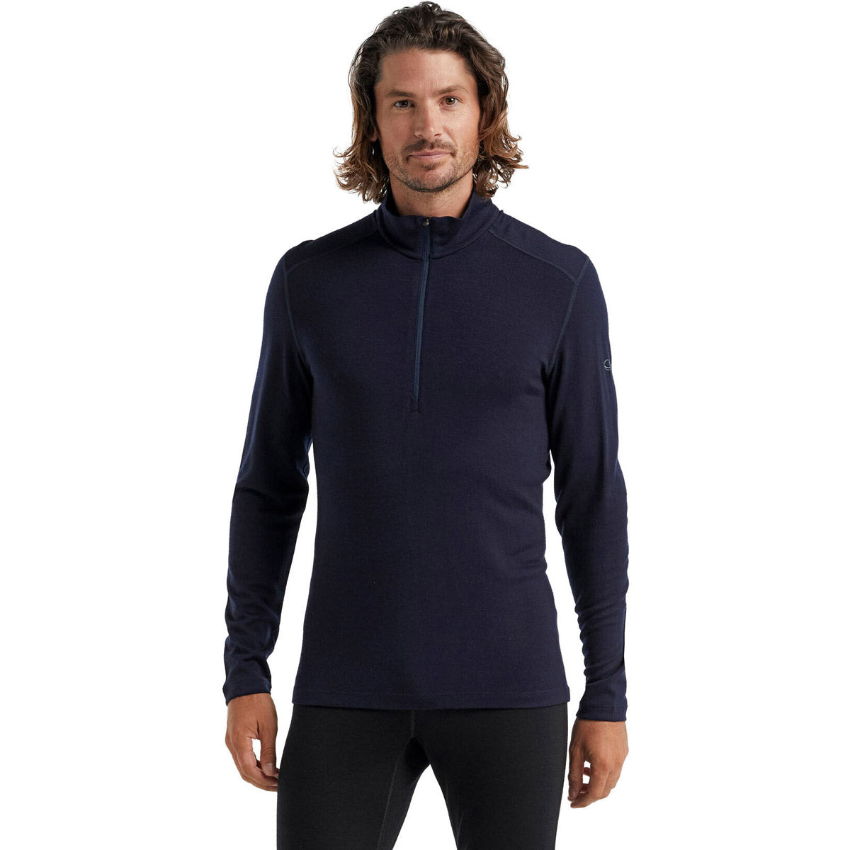 Icebreaker Men&#39;s Merino 260 Tech Long Sleeve Half Zip Thermal Top Midnight Navy