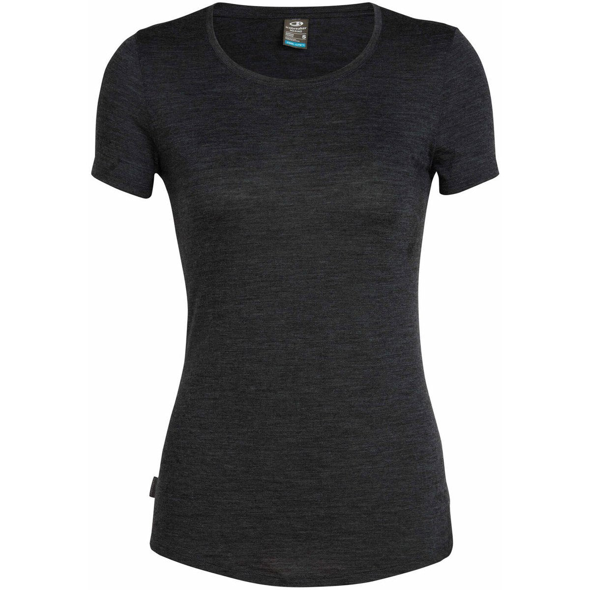 Icebreaker Women's Cool-Lite Sphere Short Sleeve Low Crewe Black Heather