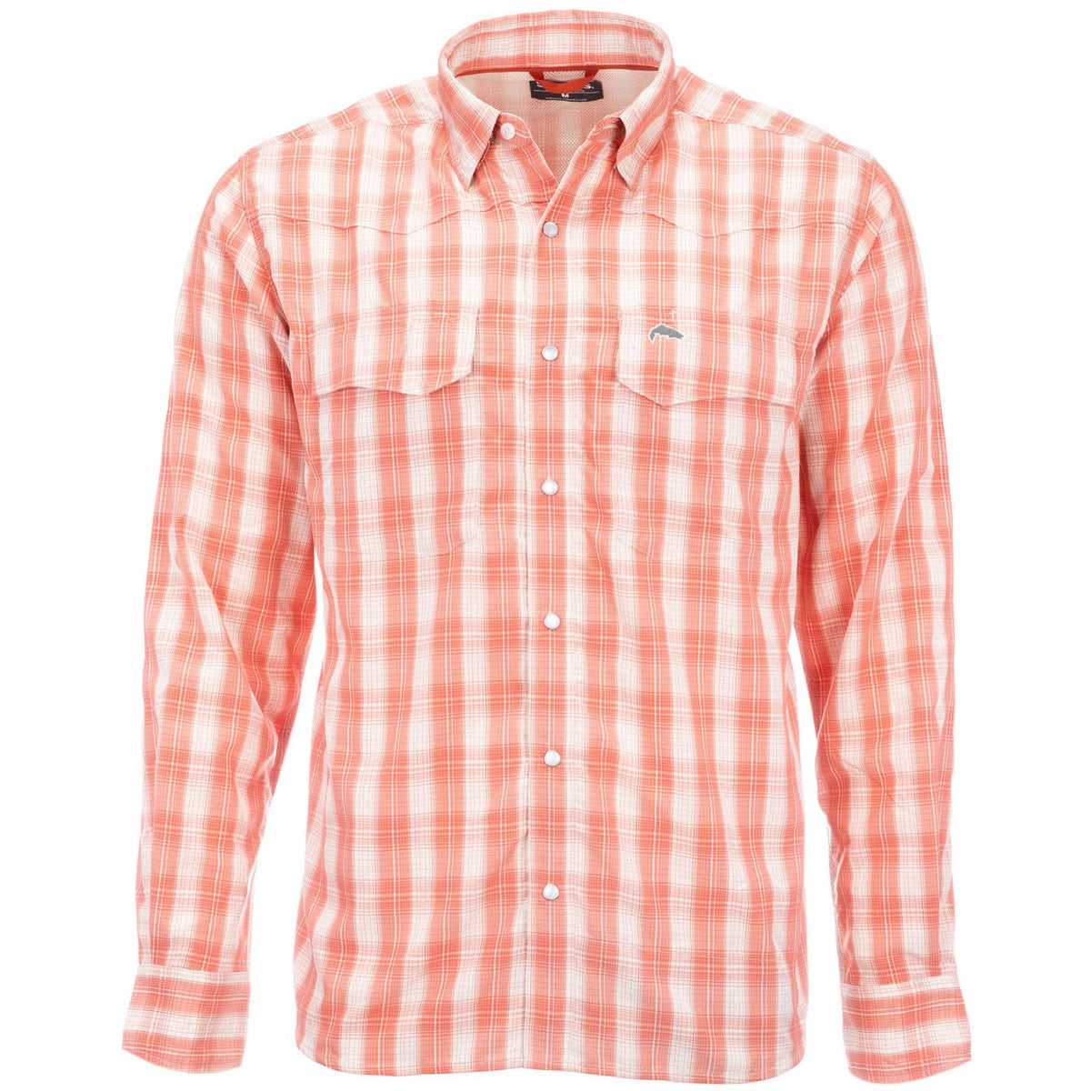 Simms Fishing Men's Big Sky Long Sleeve Fishing Shirt Smoked Salmon Plaid