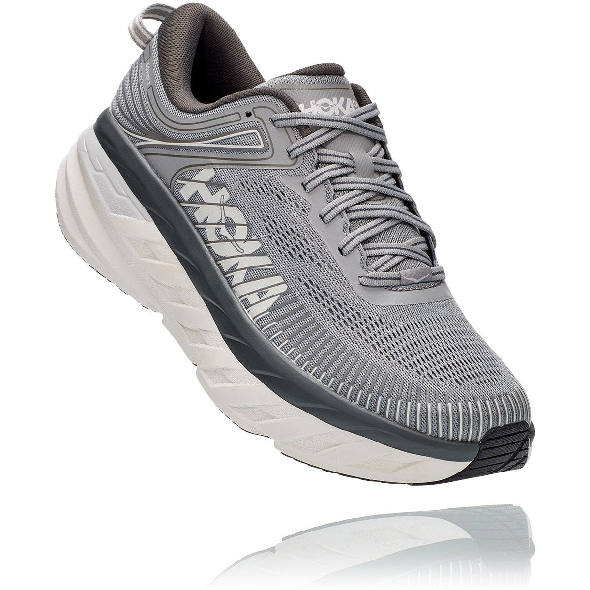 Hoka Men&#39;s Bondi 7 Wide Wild Dove / Dark Shadow