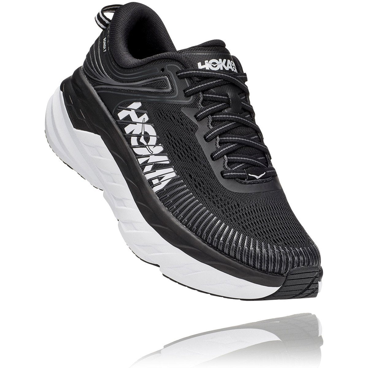 Hoka Women&#39;s Bondi 7 Wide Black / White