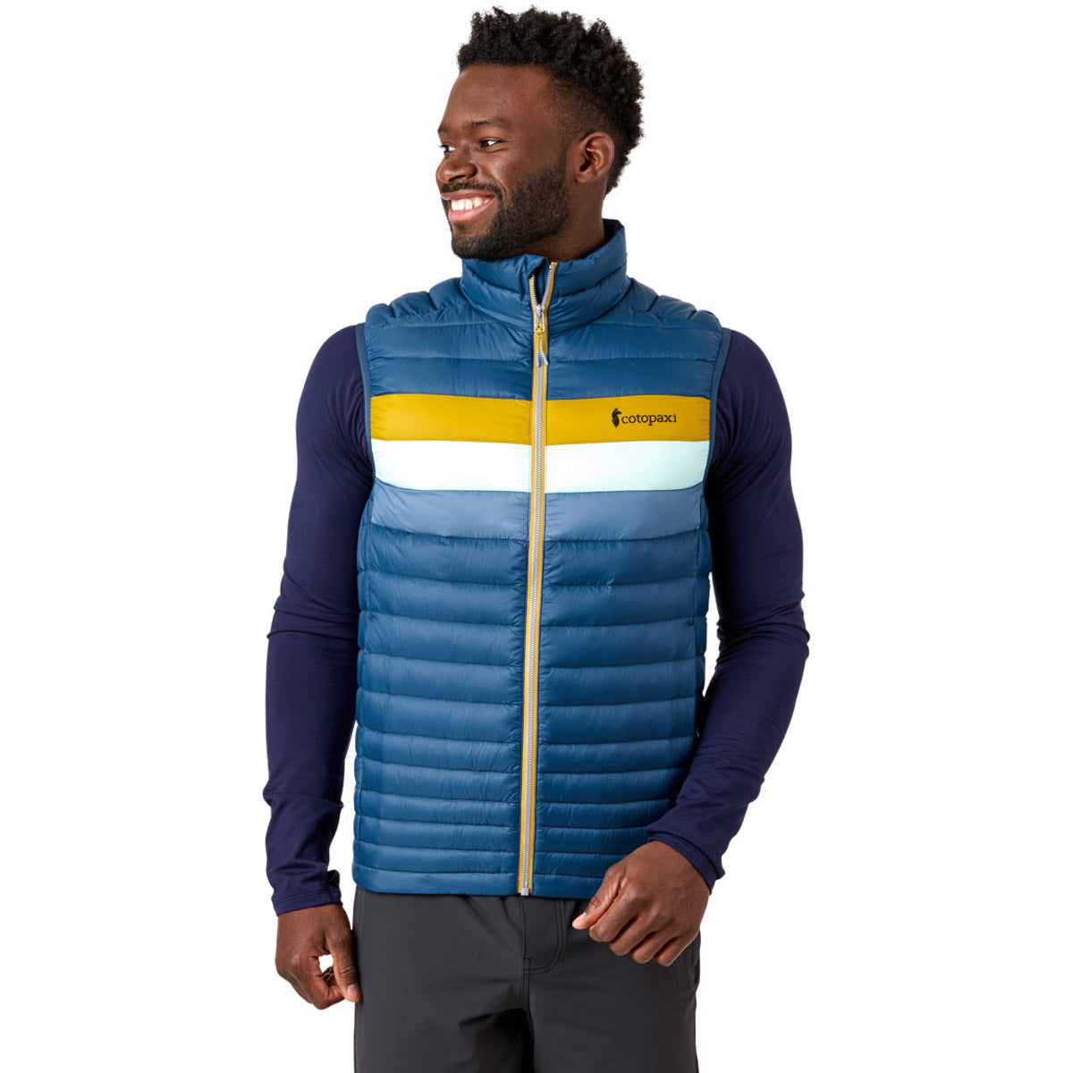Cotopaxi Men&#39;s Fuego Down Vest Indigo Stripes