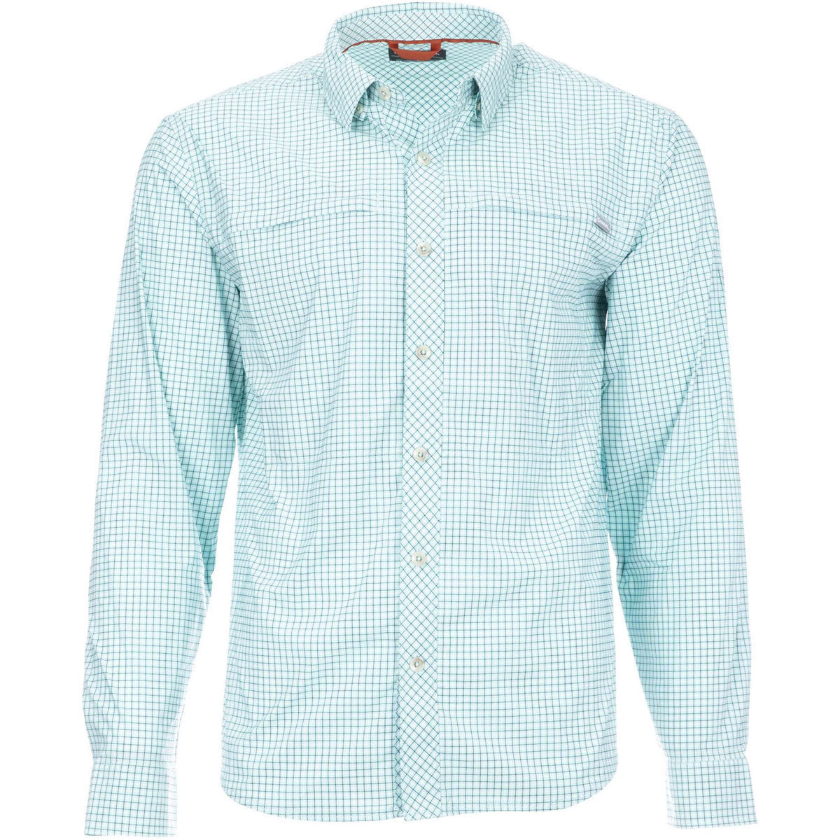 Simms Fishing Men&#39;s Stone Cold Fishing Long Sleeve Shirt Laguna Morada Plaid