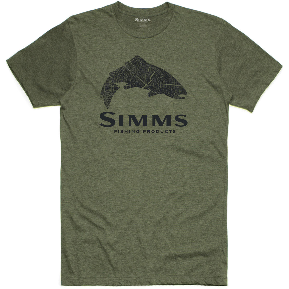 Simms Fishing Men's Wood Trout Fill T-Shirt Military Heather