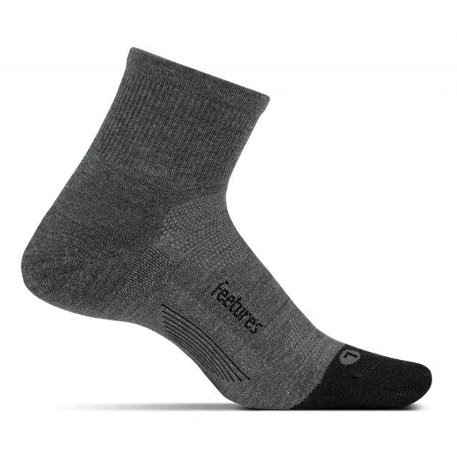 Feetures! Merino 10 Ultra Light Quarter Gray