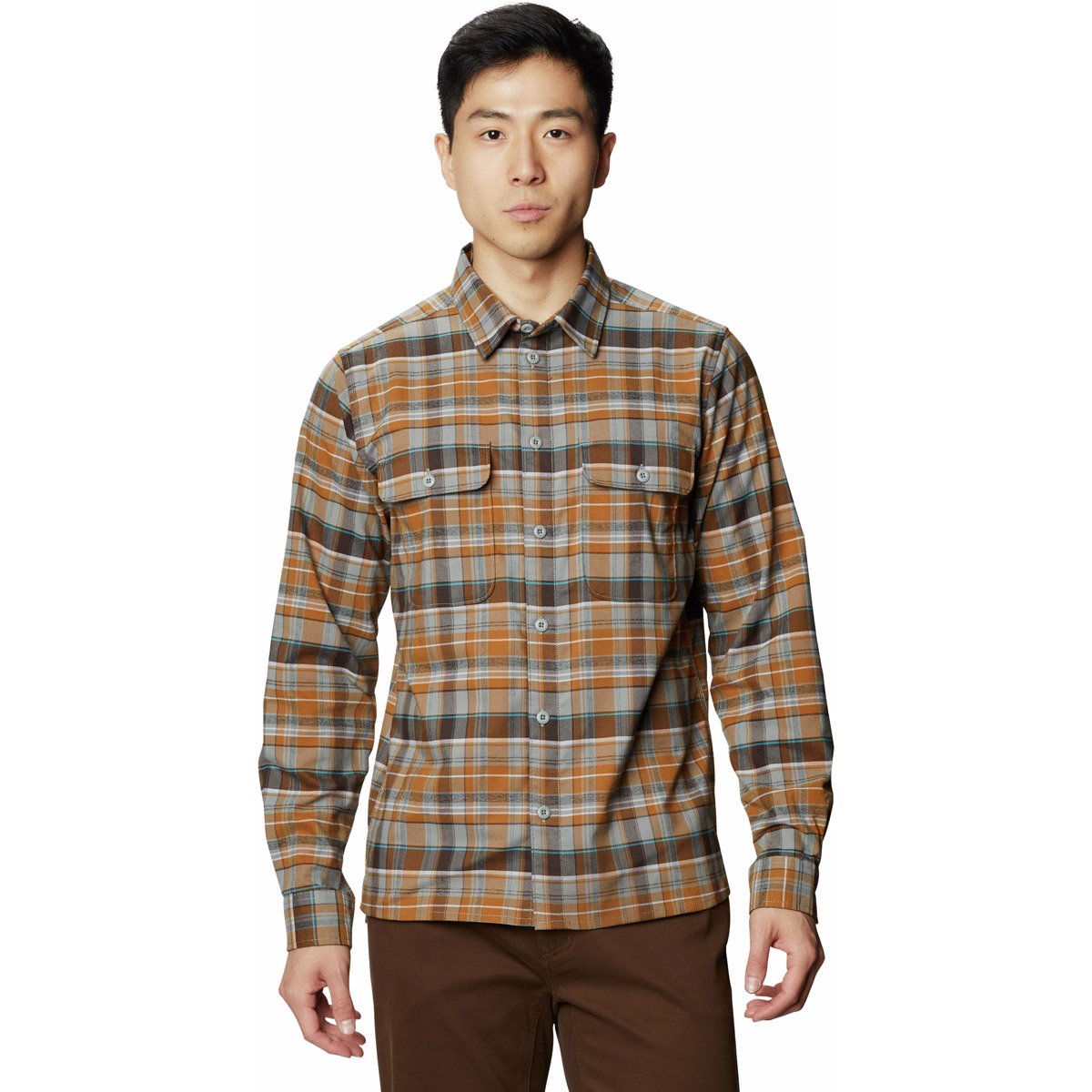 Mountain Hardwear Men&#39;s Voyager One Long Sleeve Shirt Wet Stone