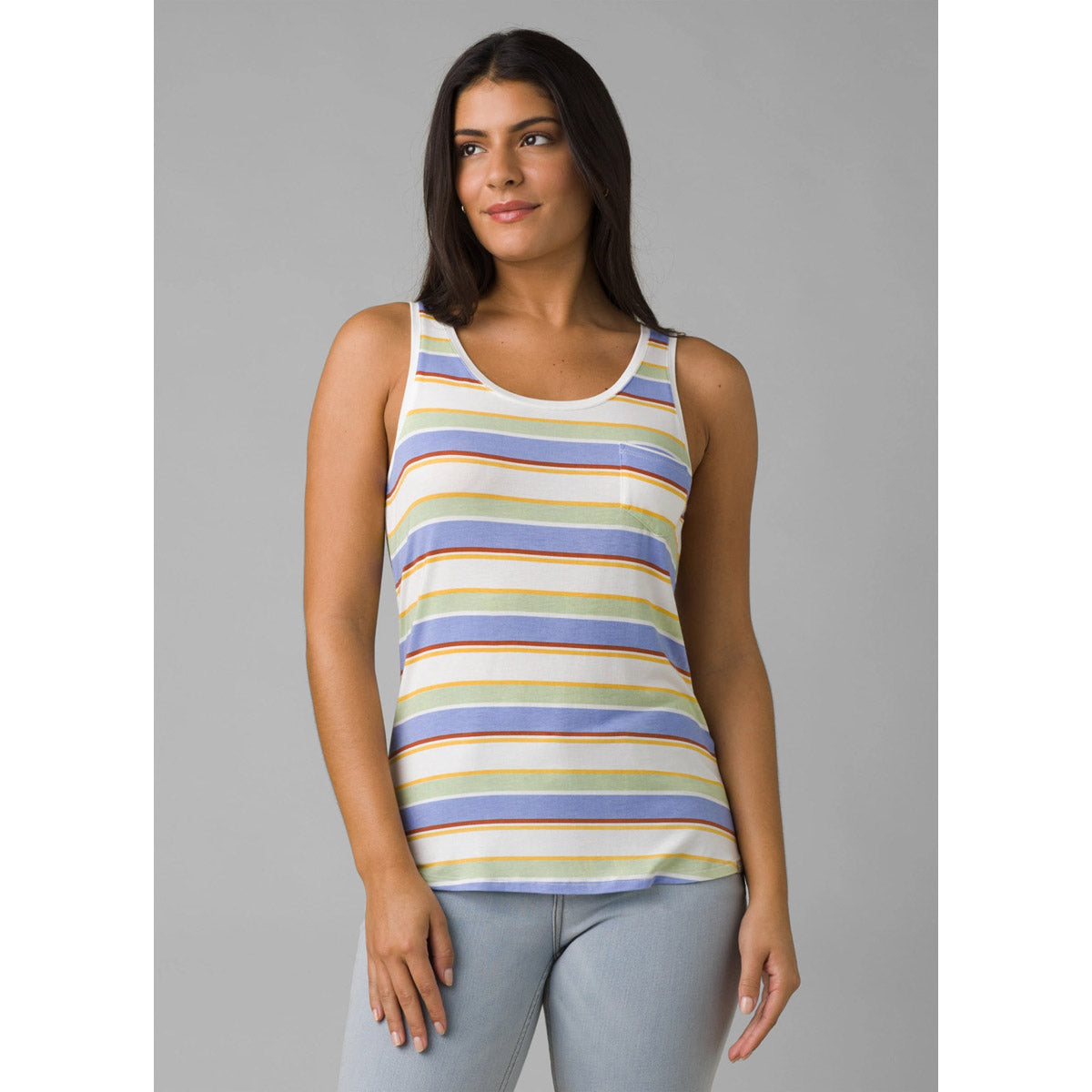 Prana Women's Foundation Scoop Neck Tank orning Glory Stripe / M