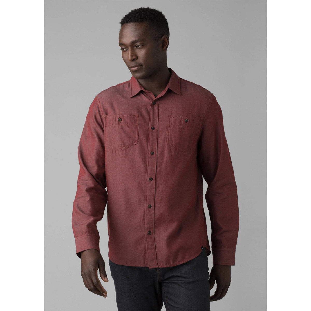 Prana Men&#39;s Dolberg Flannel Shirt Rhubarb Heather