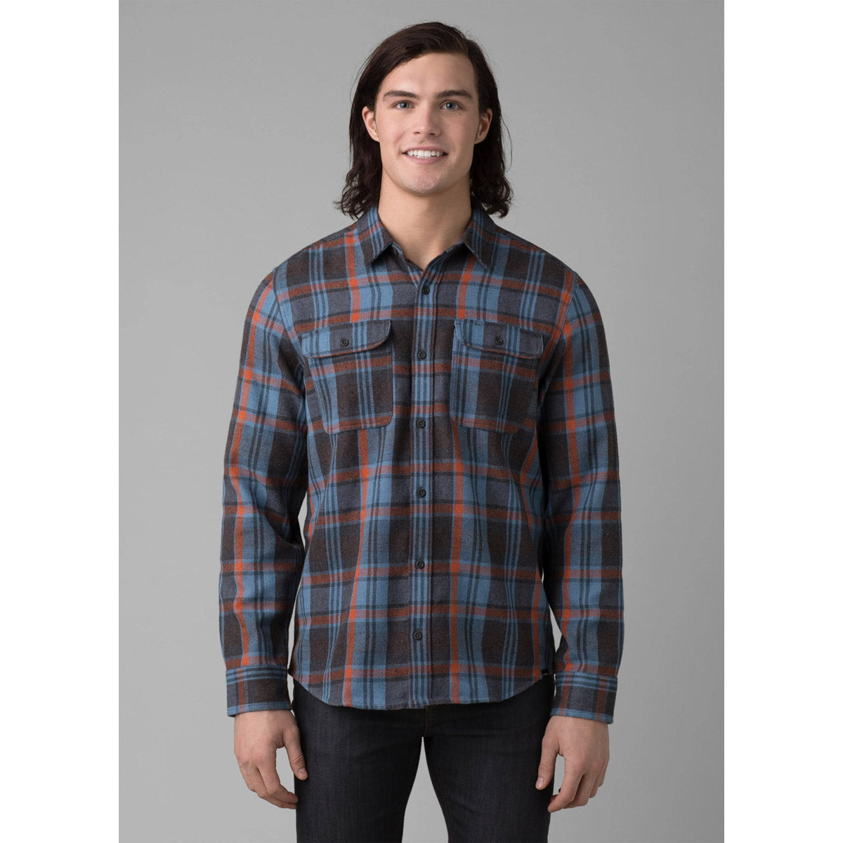 Prana Men&#39;s Westbrook Flannel Shirt Dark Sky Heather