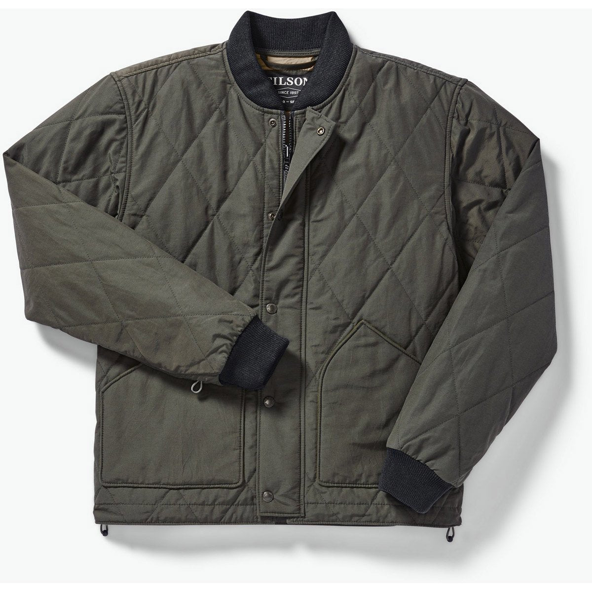 Filson Men&#39;s Quilted Pack Jacket Dark Otter Green