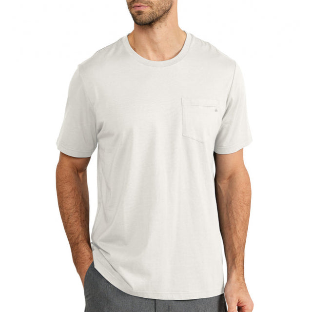 Free Fly Apparel Men&#39;s Bamboo Heritage Pocket Tee White Cap