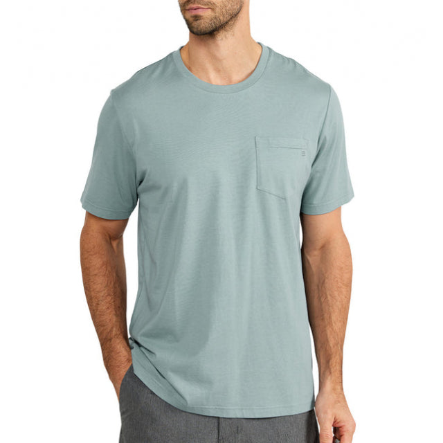 Free Fly Apparel Men&#39;s Bamboo Heritage Pocket Tee Sabal Green