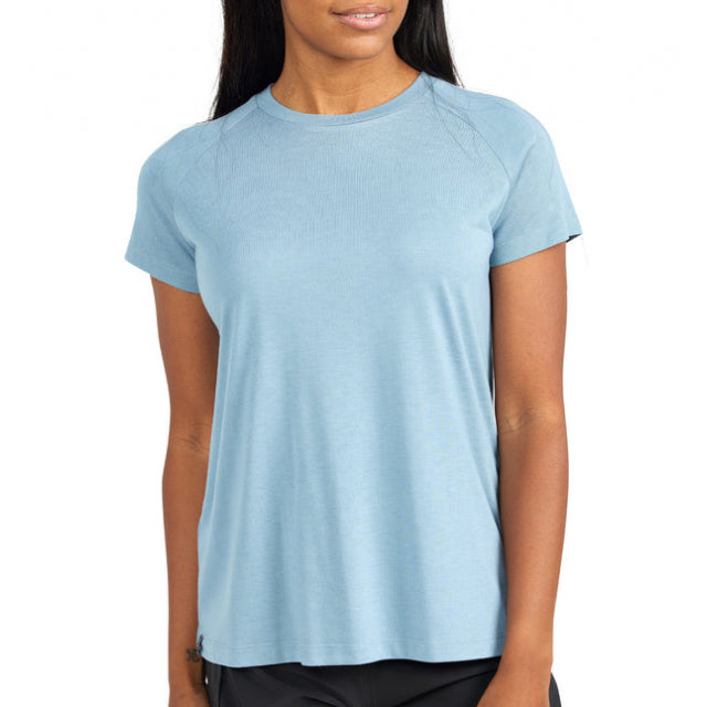 Free Fly Apparel Women&#39;s Bamboo Lightweight Tee Blue Fog