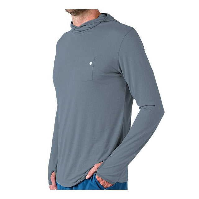 Free Fly Apparel Men&#39;s Bamboo Lightweight Hoodie Blue Steel