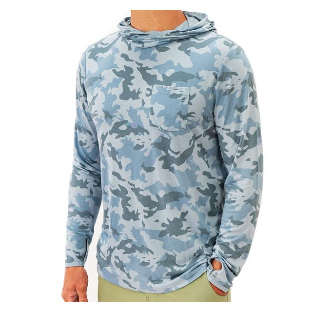 Free Fly Apparel Men&#39;s Bamboo Lightweight Hoodie Water Camo