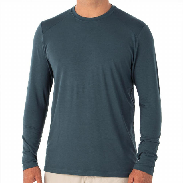 Free Fly Apparel Men&#39;s Bamboo Midweight Long Sleeve Blue Dusk