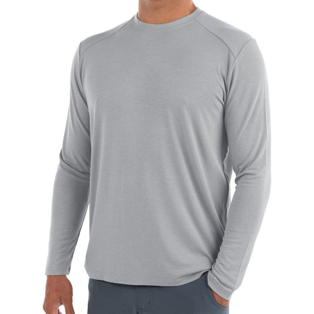 Free Fly Apparel Men&#39;s Bamboo Midweight Long Sleeve Aspen Grey