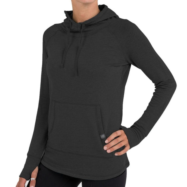 Free Fly Apparel Women&#39;s Bamboo Fleece Pullover Hoody Heather Black