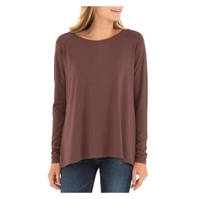 Free Fly Apparel Women&#39;s Bamboo Everyday Flex Long Sleeve Umber