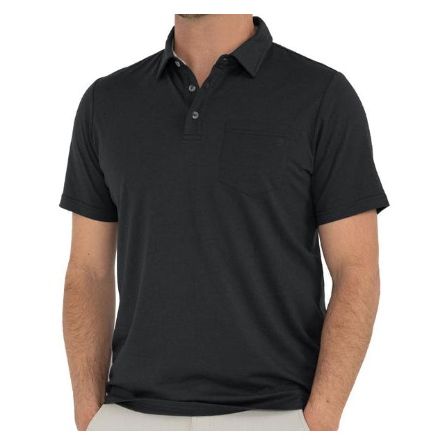 Free Fly Apparel Men&#39;s Bamboo Heritage Polo Vintage Black