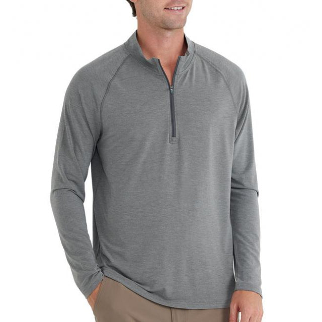 Free Fly Apparel Men&#39;s Bamboo Flex Quarter Zip Heather Graphite